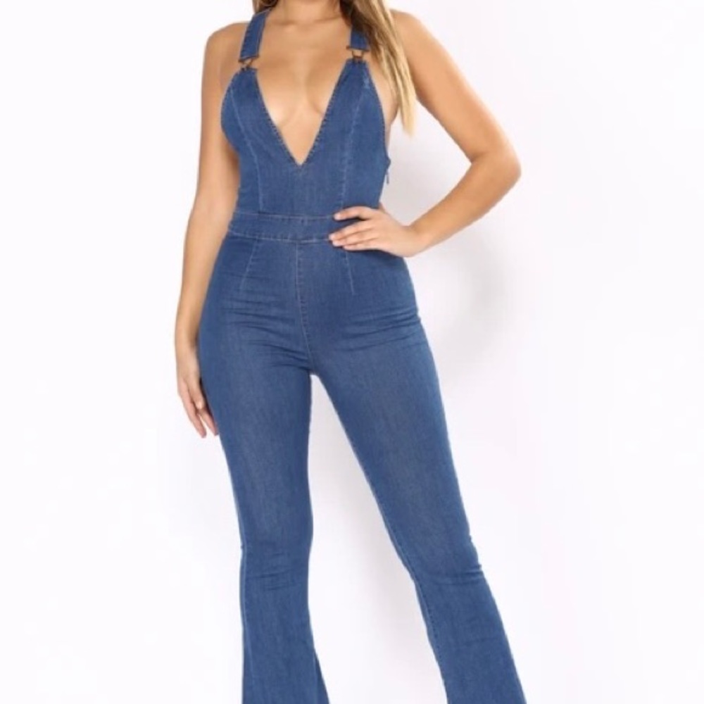 Denim Wide Leg Jumpsuit